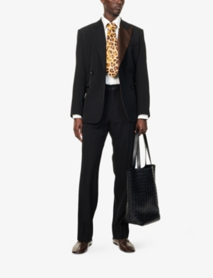 WALES BONNER: Side-Stripe Straight-leg Wool Tuxedo Trousers