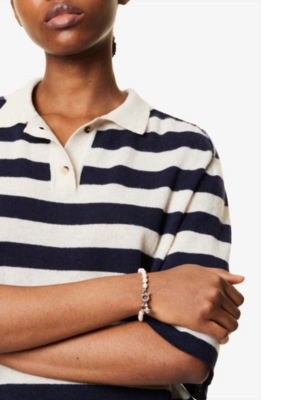 VIVIENNE WESTWOOD JEWELLERY: Aleksa Platinum-Plated Brass and Faux-Pearl Bracelet