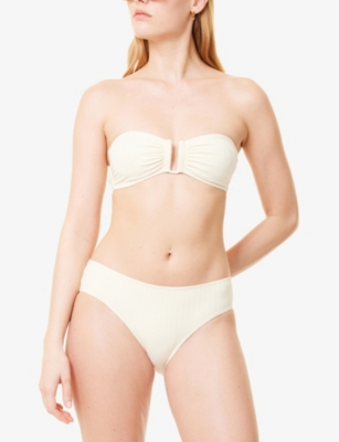 Eres Womens Playa Bandeau Ribbed Stretch-woven Bikini Top Percale In Percale