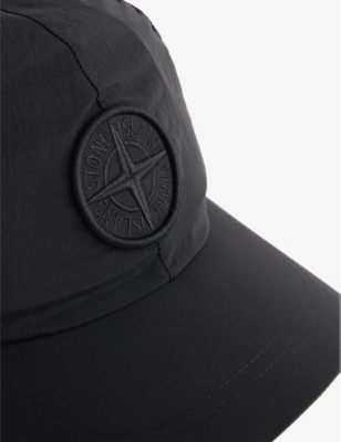 Stone Island Mens Compass Embroidered-patch Shell Baseball Cap Black In Black