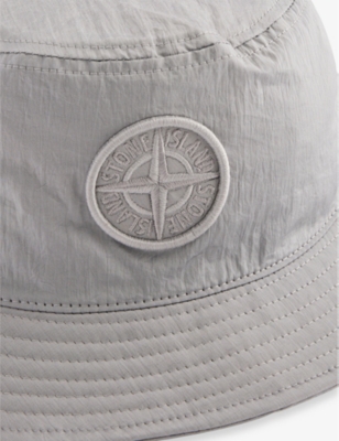 STONE ISLAND: Compass Brand-Embroidery Woven Bucket Hat
