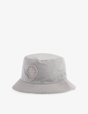 STONE ISLAND: Compass Brand-Embroidery Woven Bucket Hat