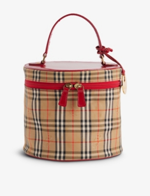 RESELFRIDGES: Pre-loved Burberry Haymarket Check Vanity Coated Canvas Bag