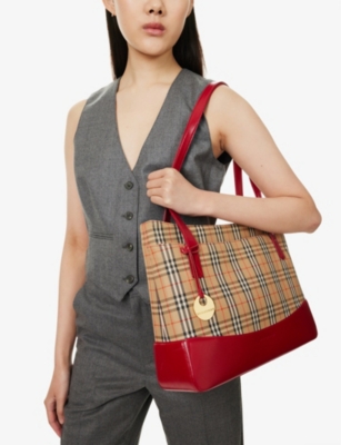 RESELFRIDGES: Pre-loved Burberry Haymarket Check Canvas Tote Bag