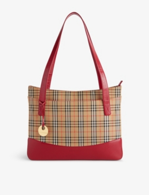 RESELFRIDGES: Pre-loved Burberry Haymarket Check Canvas Tote Bag