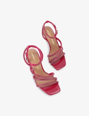 KG KURT GEIGER: Savanna Rhinestone-Embellished Satin Heeled Sandals