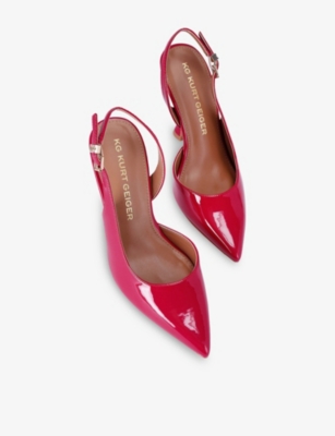 Kg Kurt Geiger Womens Pink Comb Aria Faux-leather Slingback Courts Eur 39 / 6 Uk