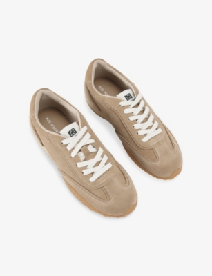 Kg Kurt Geiger Womens Beige Lagos Suede Low-top Trainers Eur 41 / 8 Uk