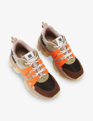 KG KURT GEIGER: Laya Mesh and Woven Low-Top Trainers
