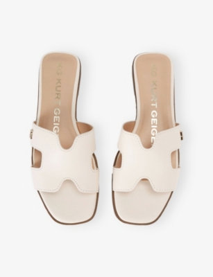 Kg Kurt Geiger Womens  Raven Faux-leather Flat Sandals