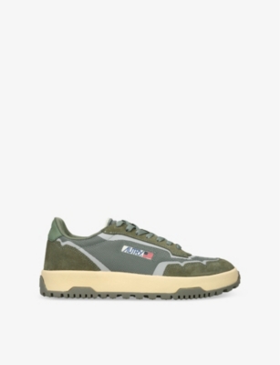 AUTRY: Wildpace Logo-Embroidered Suede and Mesh Low-Top Trainers