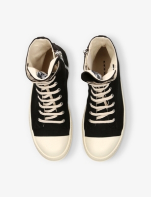 Drkshdw Mens  Contrast-toe Denim High-top Trainers In Blk/white