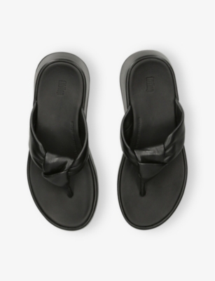 Fitflop Platfforms Wedge Toe Post Sandal In Black