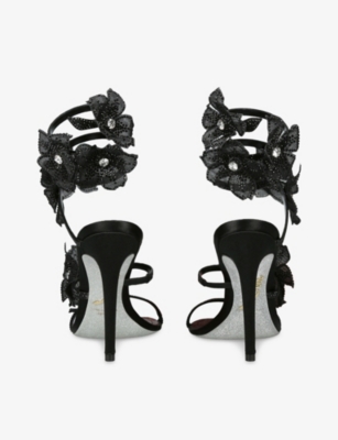 René Caovilla 105mm Floriane Sandals In Black