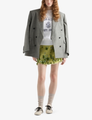 Prada Logo Print Crewneck Sweatshirt In White