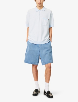 Dickies Mens Whitecap Gray Rocky Short-sleeve Cotton Knitted Polo Shirt In Whitecap Gray