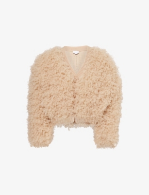 STELLA MCCARTNEY: Fluffy Cropped Knitted Cardigan