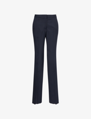 STELLA MCCARTNEY: Pinstripe Straight-Leg Mid-Rise Wool Trousers