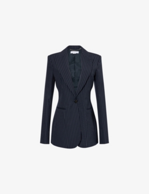 STELLA MCCARTNEY: Stripe Single-Breasted Slim Wool Jacket