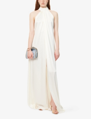 STELLA MCCARTNEY: Halterneck draped satin maxi dress