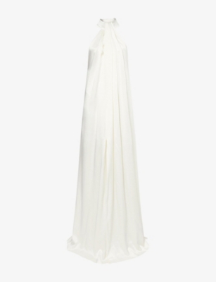 STELLA MCCARTNEY: Halterneck draped satin maxi dress