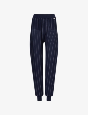 STELLA MCCARTNEY: Striped Tapered-Leg Wool Trousers