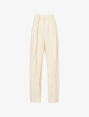 STELLA MCCARTNEY: Wide-Leg Pleated Woven Trousers