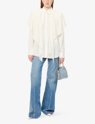 STELLA MCCARTNEY: Oversized draped silk shirt