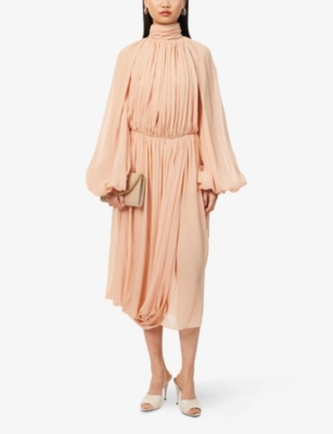 STELLA MCCARTNEY: Drape Open-Back Silk Midi Dress
