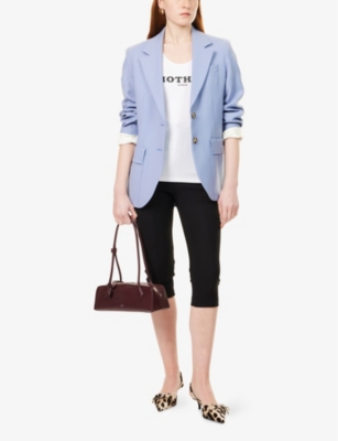 STELLA MCCARTNEY: Text-Print Ribbed Stretch-Cotton Top