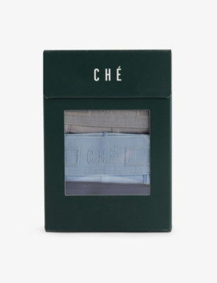 CHE: Branded-Waistband Pack of Three Stretch-Woven Boxer Briefs