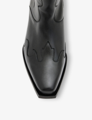 ALLSAINTS: Dolly Embroidered Leather Western Boots