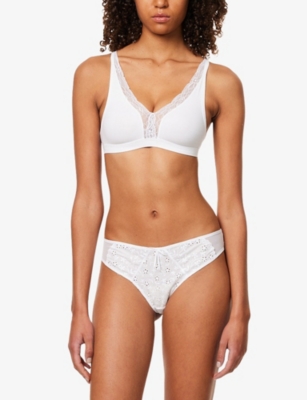 PANACHE: Charlotte Brazilian Embroidered Stretch-Cotton Blend Briefs