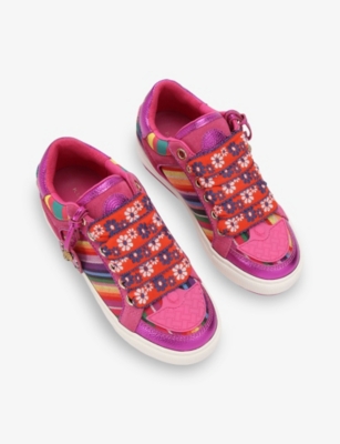 KURT GEIGER LONDON: Southbank Tag Canvas and Suede Low-Top Trainers