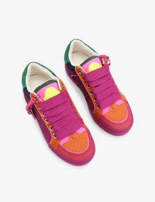 Kurt Geiger Suede Southbank Tag Sneakers In Pink