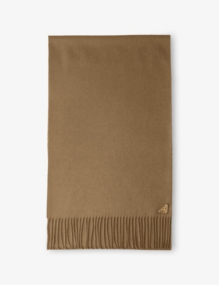 Prada Womens  Triangle-logo Silk-cashmere Scarf