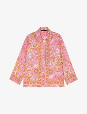 MAJE: Paisley-Print Long-Sleeve Woven Shirt