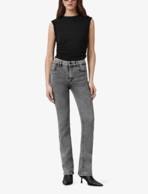 ALLSAINTS: West Ruched Stretch Cotton-Blend Top