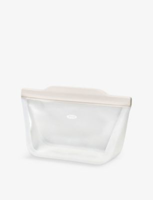 Oxo Good Grips Reusable Silicone Stand-up Snack Bag Oat In Oat