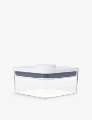 Oxo Good Grips Pop Big Square Mini Stainless-steel Container In White Blue Clear