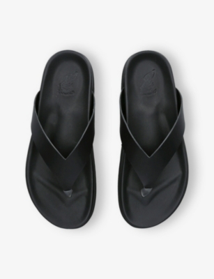 ANCIENT GREEK SANDALS: Charys Flatform Leather Sandals