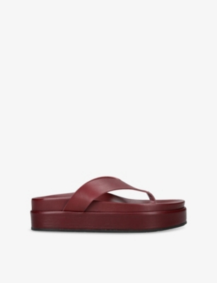 ANCIENT GREEK SANDALS: Charys Flatform Leather Sandals