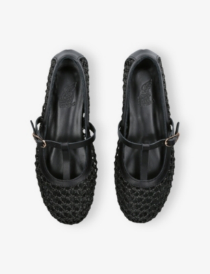 ANCIENT GREEK SANDALS: Aerati Raffia Ballet Flats