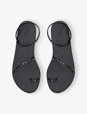 ANCIENT GREEK SANDALS: Astro Faux-Leather Flat Sandals