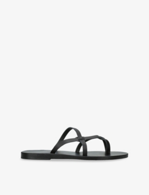 ANCIENT GREEK SANDALS: Armos Leather Flat Sandals