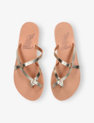 ANCIENT GREEK SANDALS: Armos Leather Flat Sandals