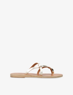 ANCIENT GREEK SANDALS: Armos Leather Flat Sandals
