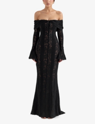 Belle Off-Shoulder Lace Maxi Dress