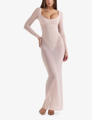 HOUSE OF CB: Everly Semi-Sheer Mesh Maxi Dress