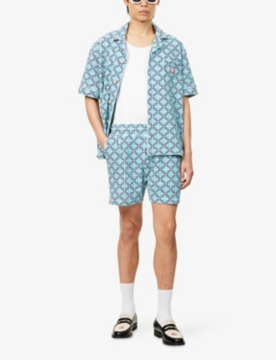 CASABLANCA: Towelling Monogram Stretch-Cotton Blend Shorts
